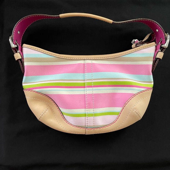 Coach Soho Hampton Striped Hobo Shoulder Bag Authentic - Picture 1 of 7